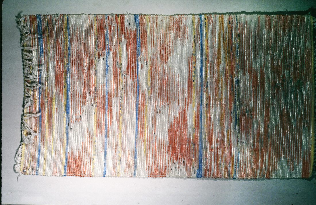 A painting of a wood grain pattern on the wall.